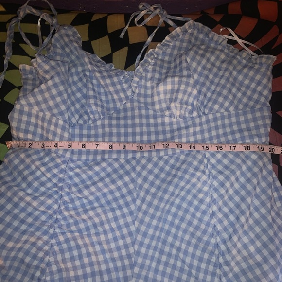Ruched Checkered Romper - Picture 2 of 3